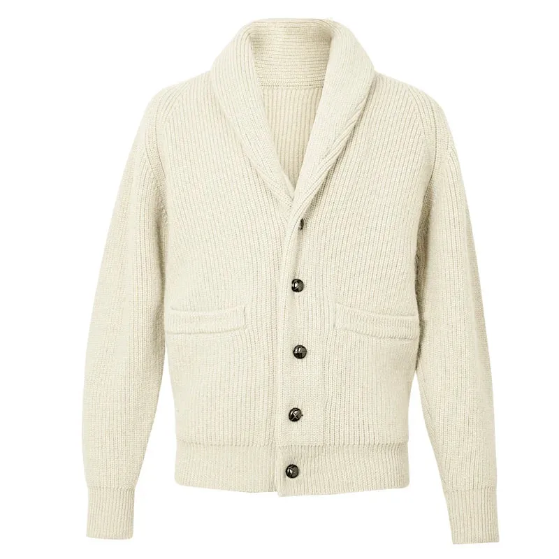 Pure Wool Shawl Collar Cardigan
