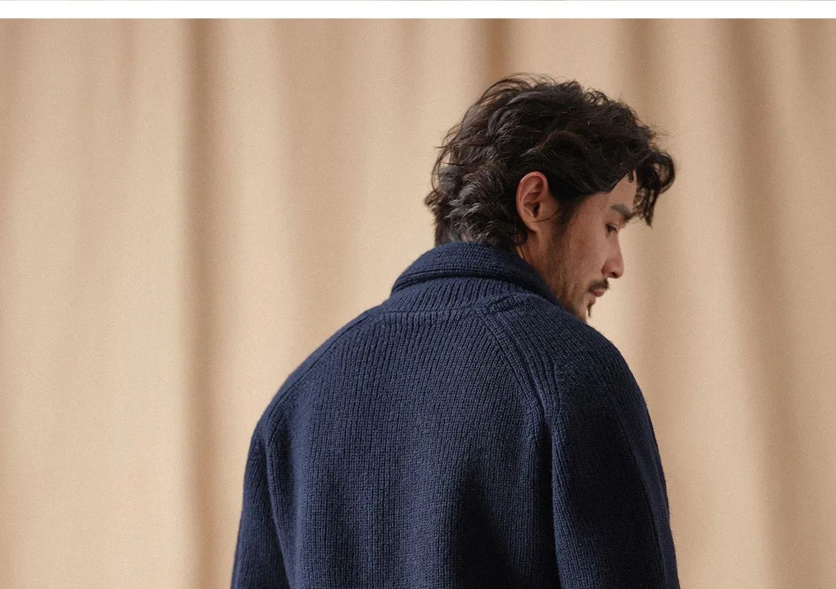 Pure Wool Shawl Collar Cardigan