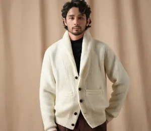 Pure Wool Shawl Collar Cardigan