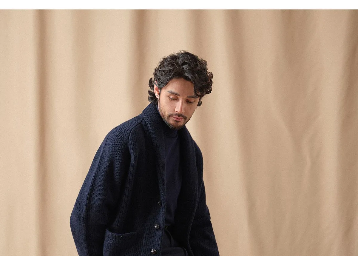 Pure Wool Shawl Collar Cardigan