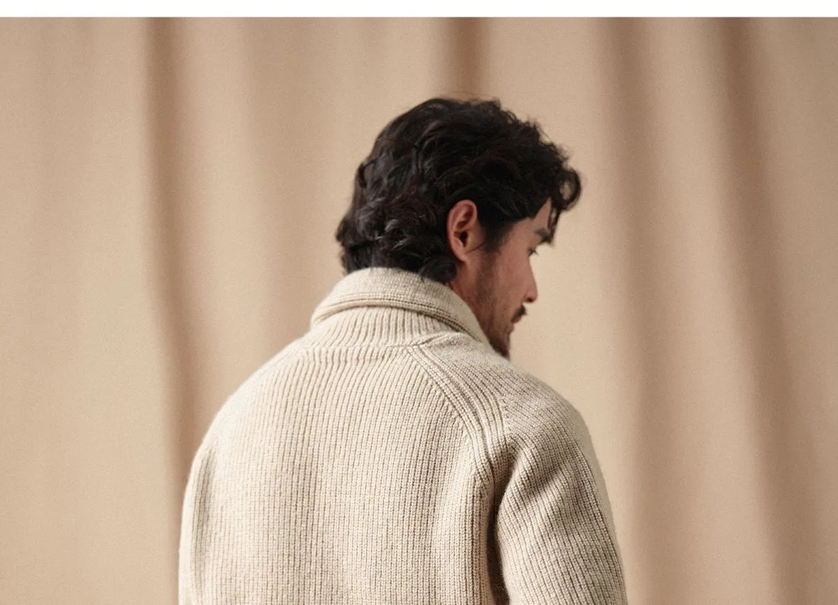 Pure Wool Shawl Collar Cardigan