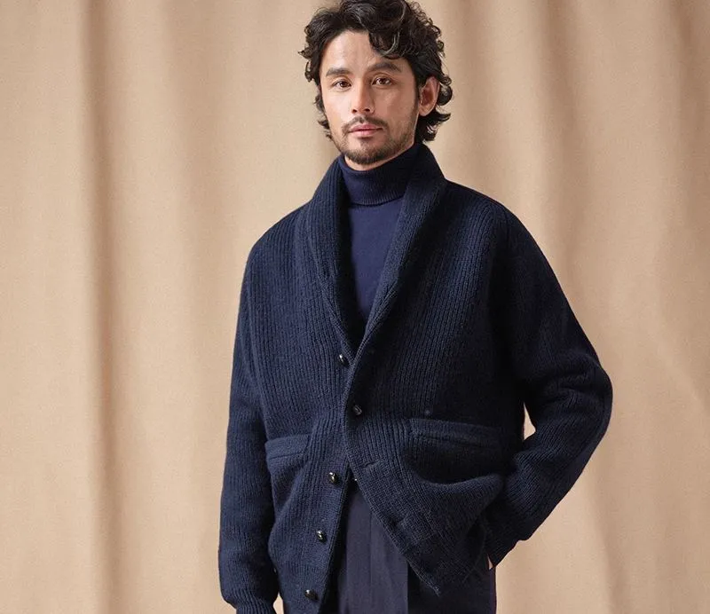 Pure Wool Shawl Collar Cardigan