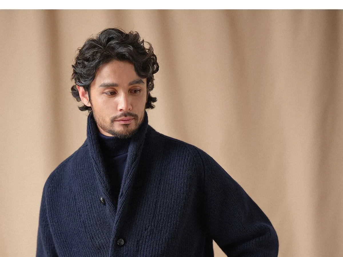 Pure Wool Shawl Collar Cardigan