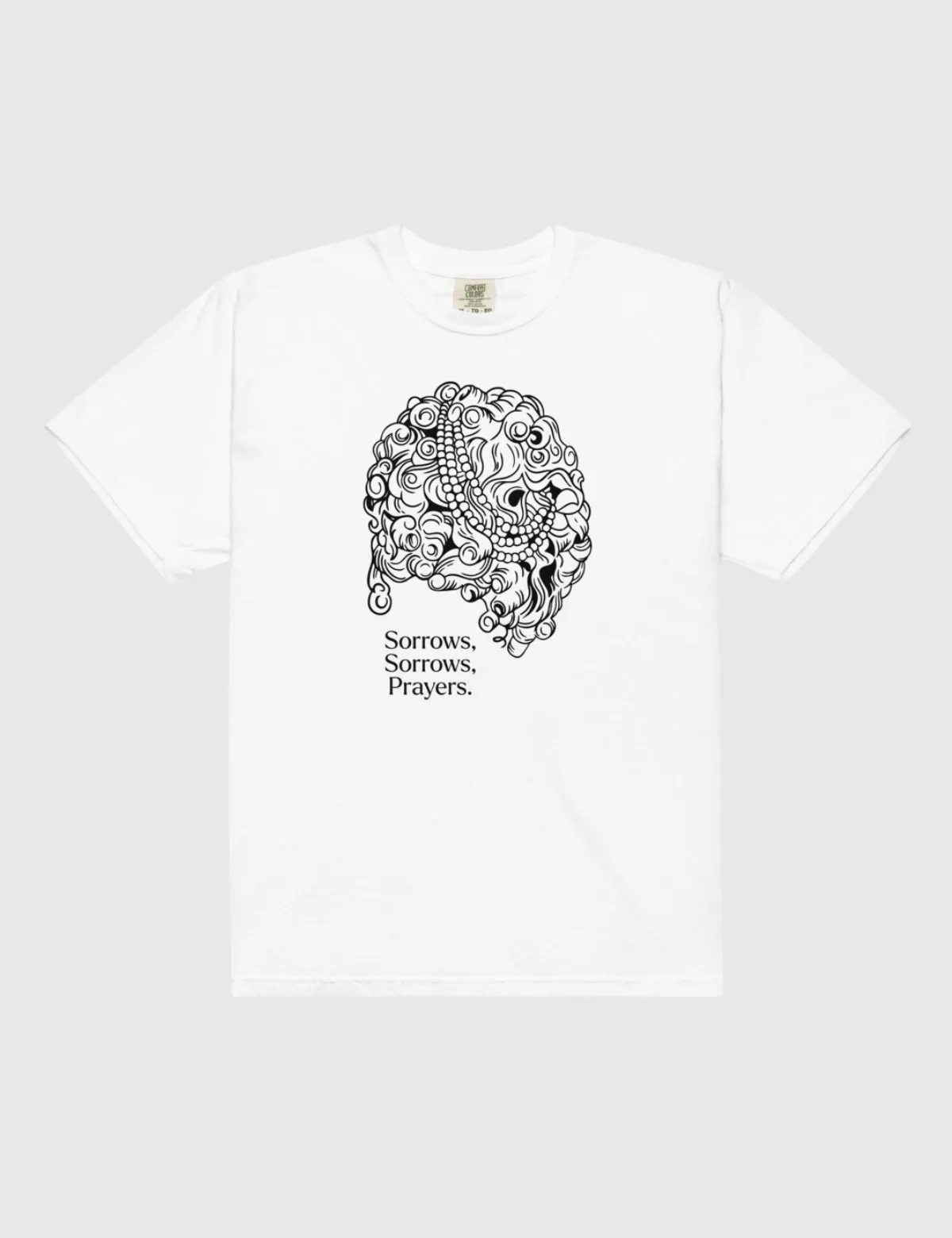Queen Charlotte 'Sorrows Sorrows Prayers' Garment-dyed T-Shirt [White]