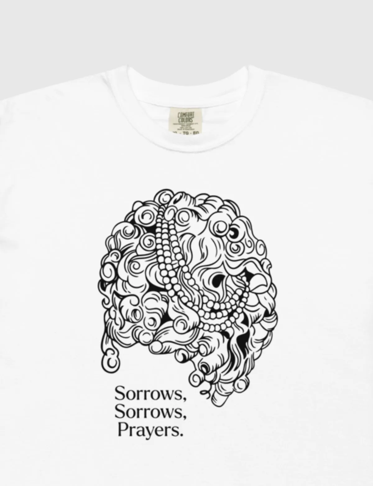 Queen Charlotte 'Sorrows Sorrows Prayers' Garment-dyed T-Shirt [White]