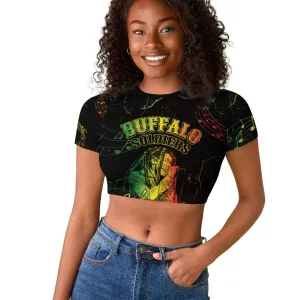 Reggae King Buffalo Soldier Raglan Cropped T shirt Honoring The Legend LT05