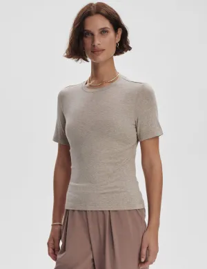 Regina Fitted Tee - Taupe Marl