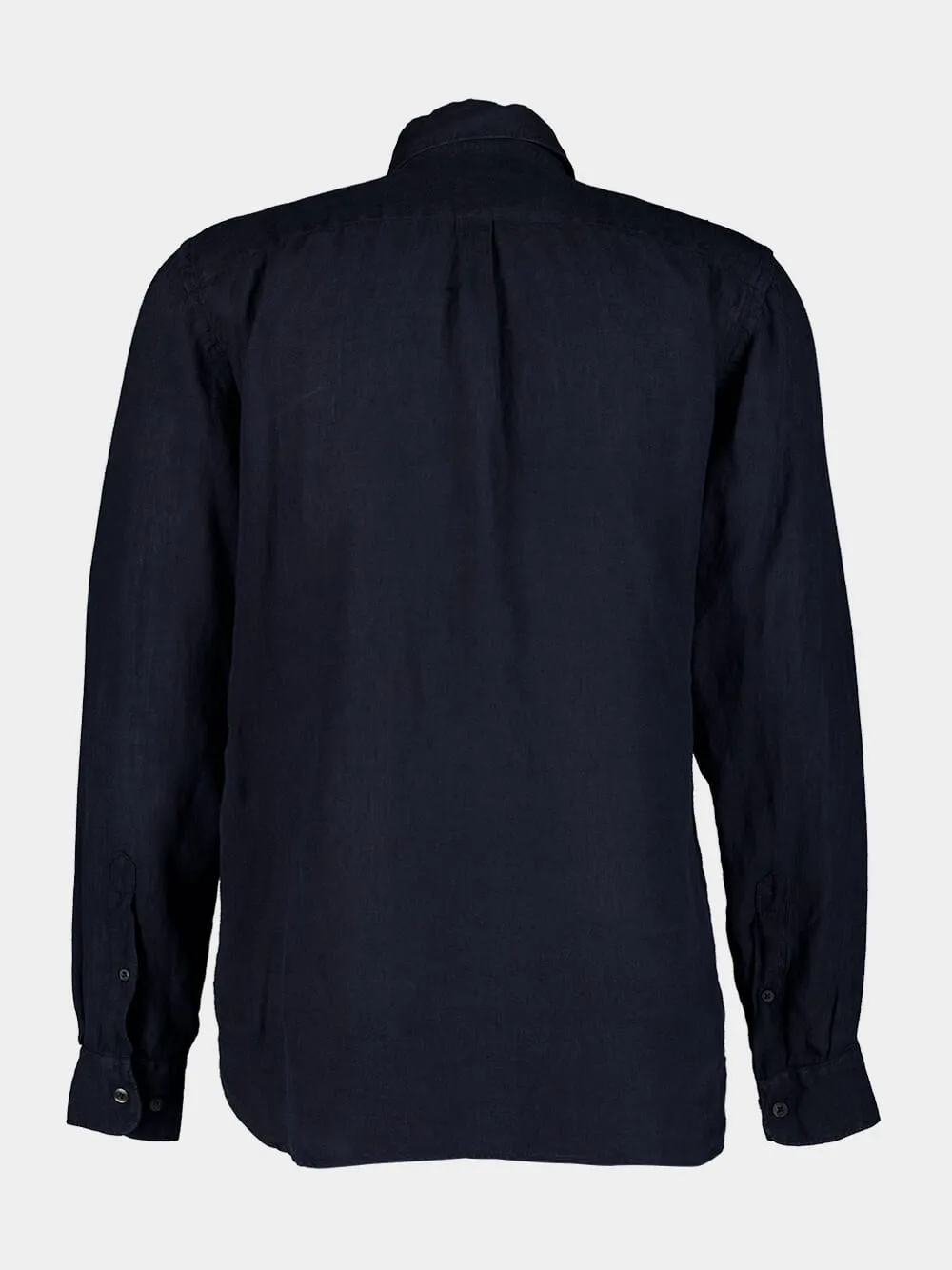Regular Fit Navy Linen Shirt