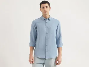 Regular Fit Spread Collar Solid Shirt