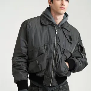 Retro Multi-Pocket Bomber Jacket