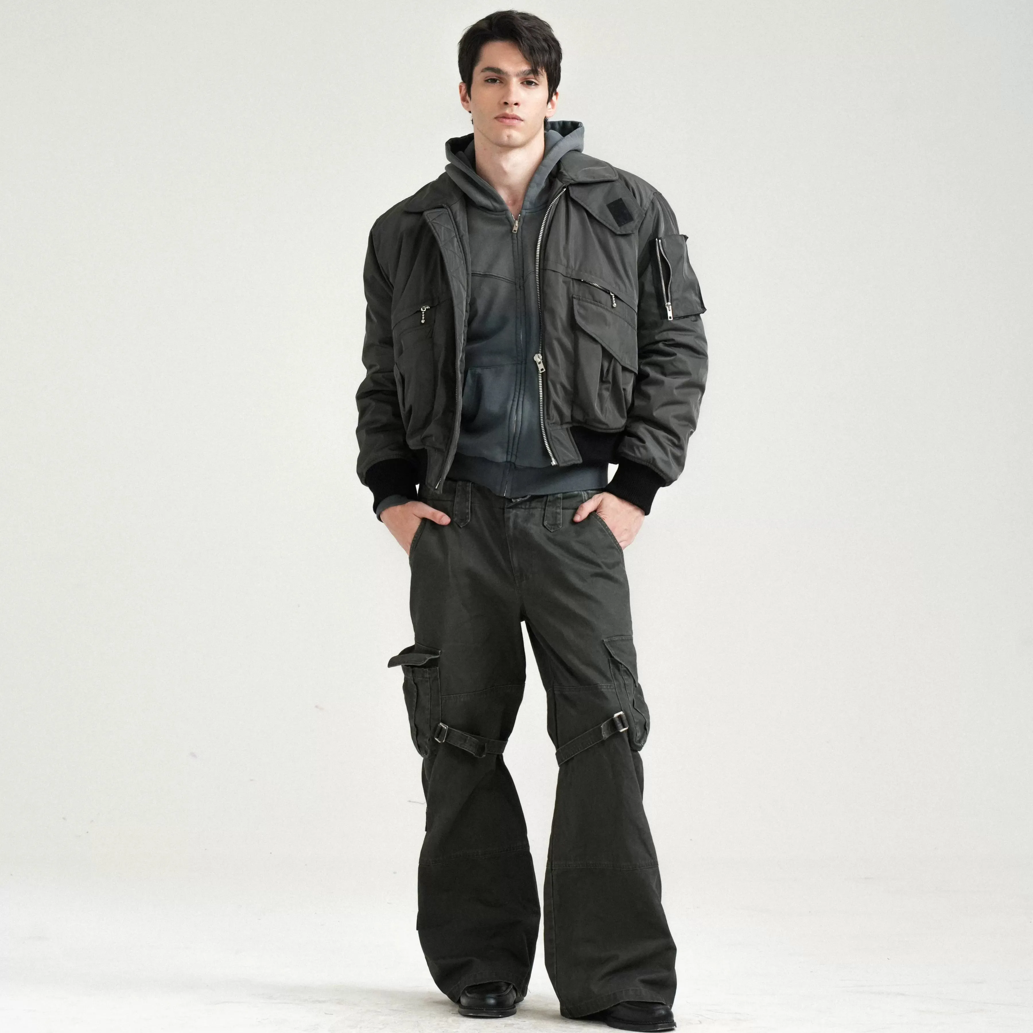Retro Multi-Pocket Bomber Jacket