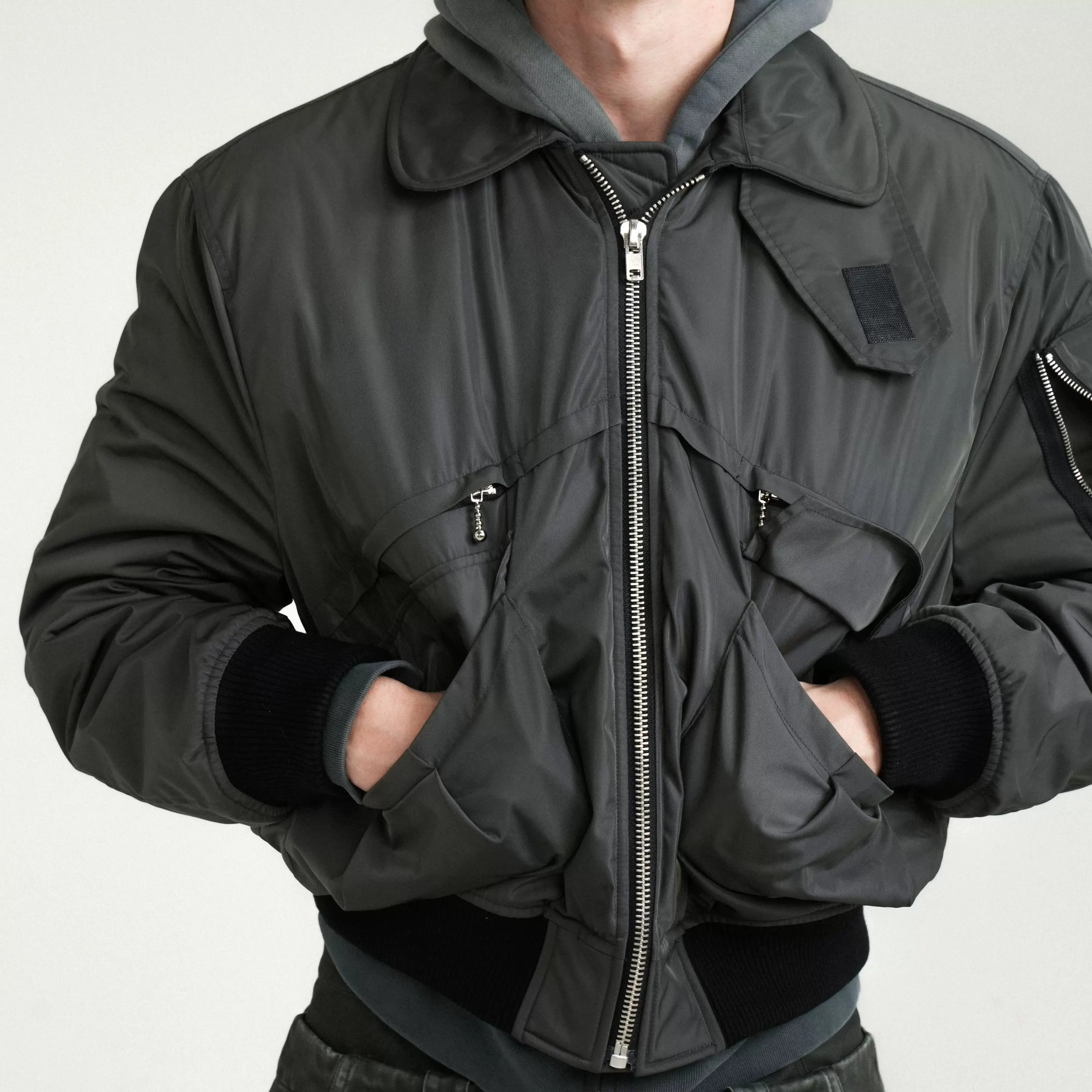 Retro Multi-Pocket Bomber Jacket
