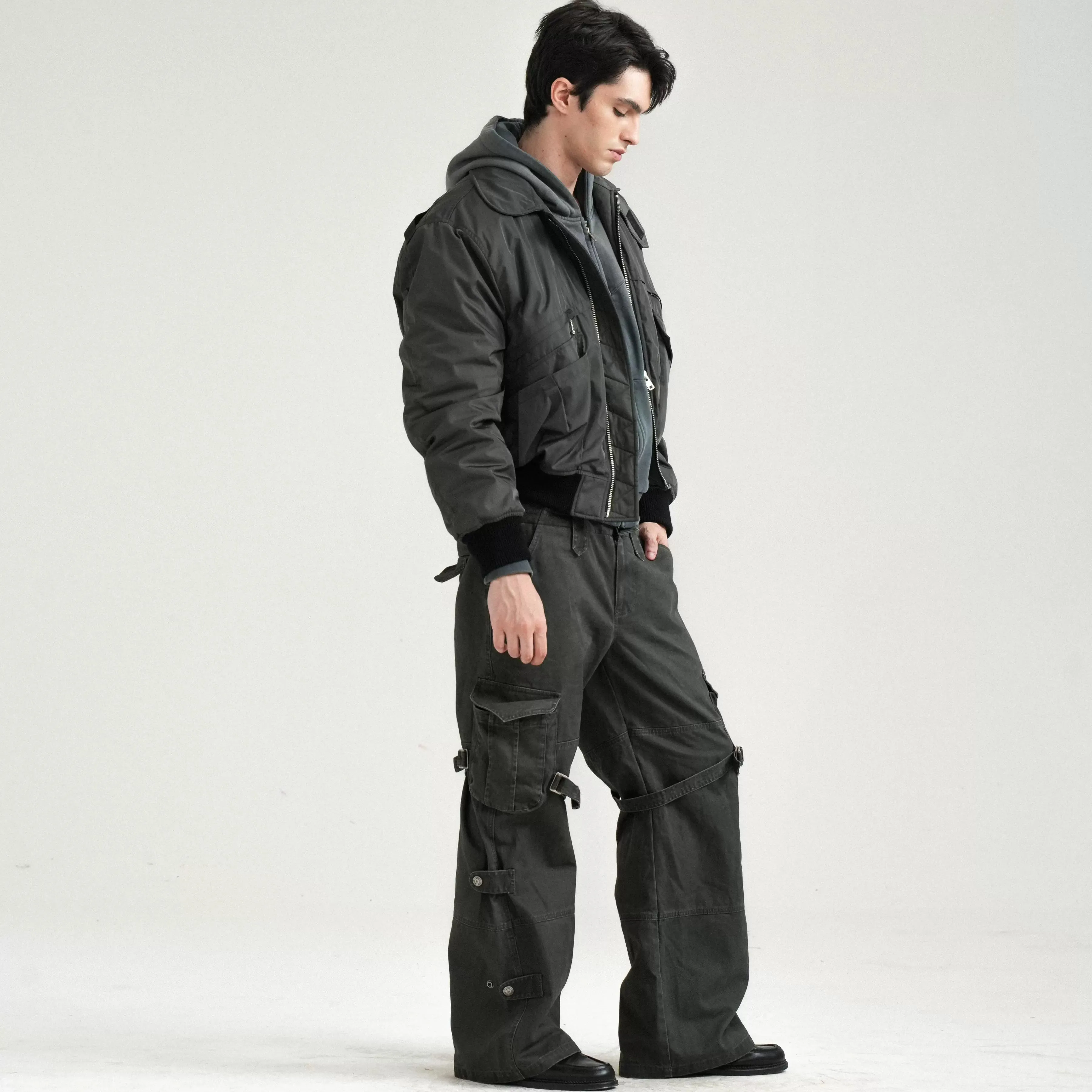 Retro Multi-Pocket Bomber Jacket