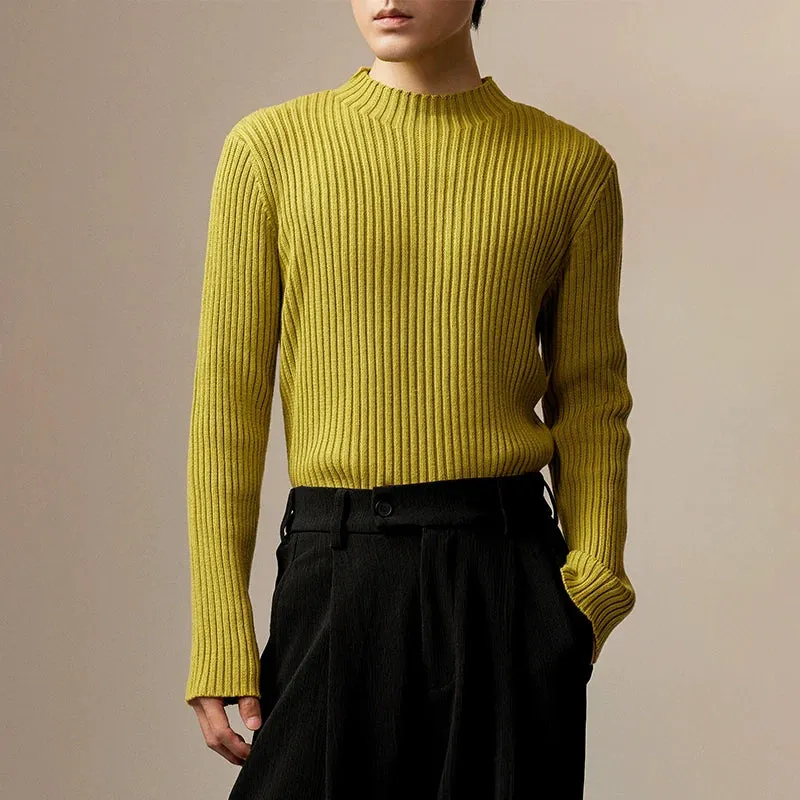Retro Ribbed Knit Sweater