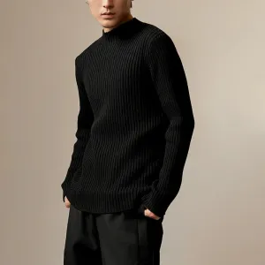 Retro Ribbed Knit Sweater