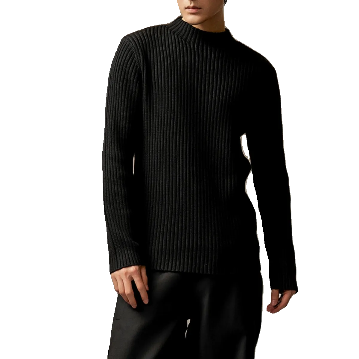 Retro Ribbed Knit Sweater