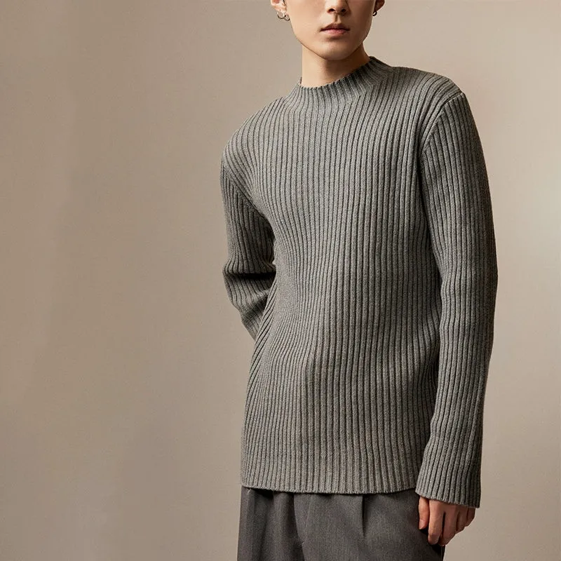 Retro Ribbed Knit Sweater