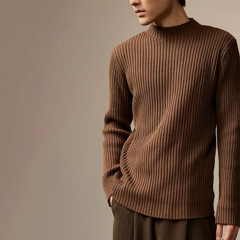 Retro Ribbed Knit Sweater