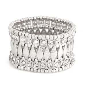 RHODIUM CRYSTAL STRETCH  BRACELETS #FW1203405-RH (BE17)