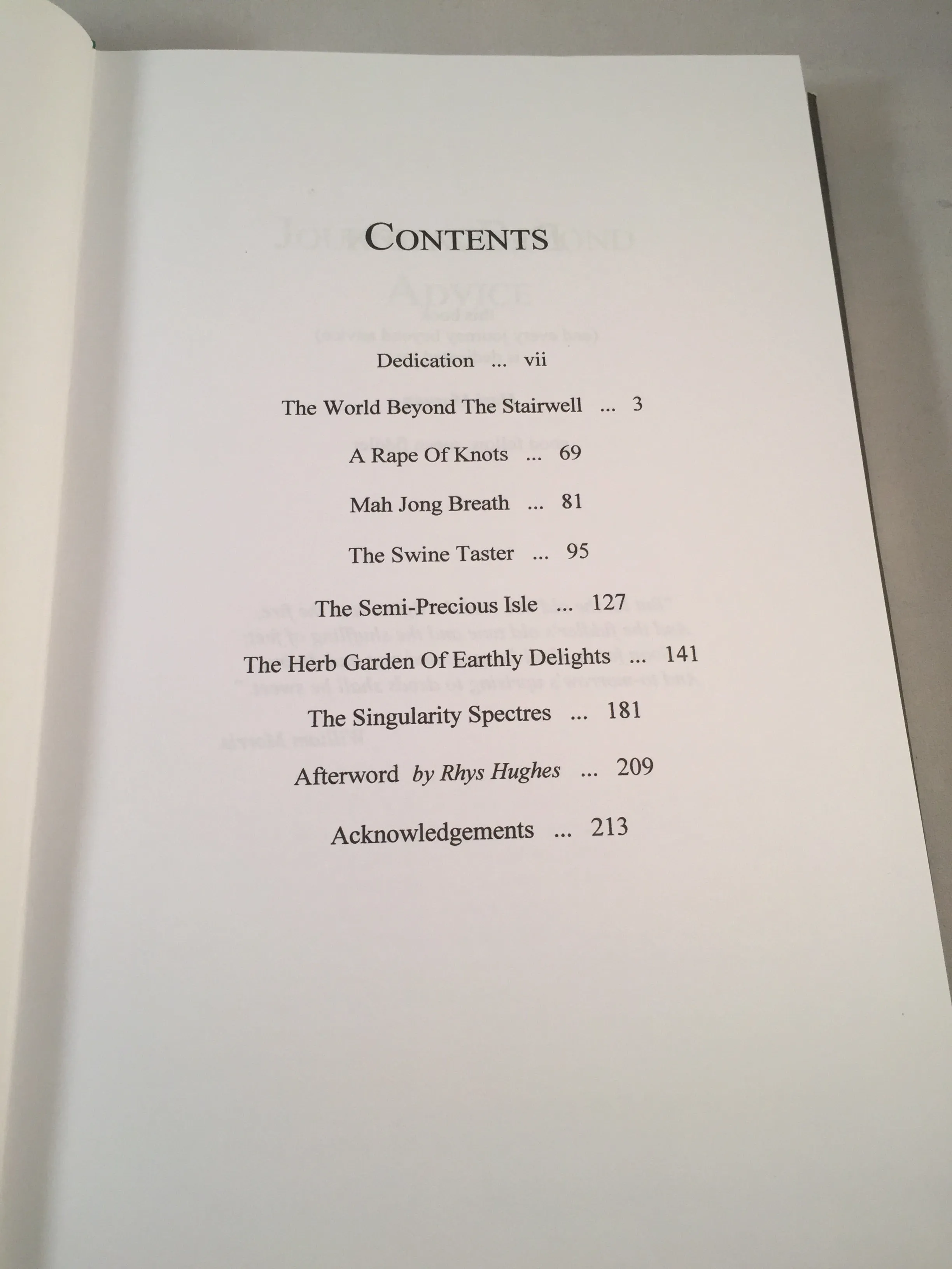 Rhys Hughes - Journeys Beyond Advice, Sarob Press 2002, Limited Edition