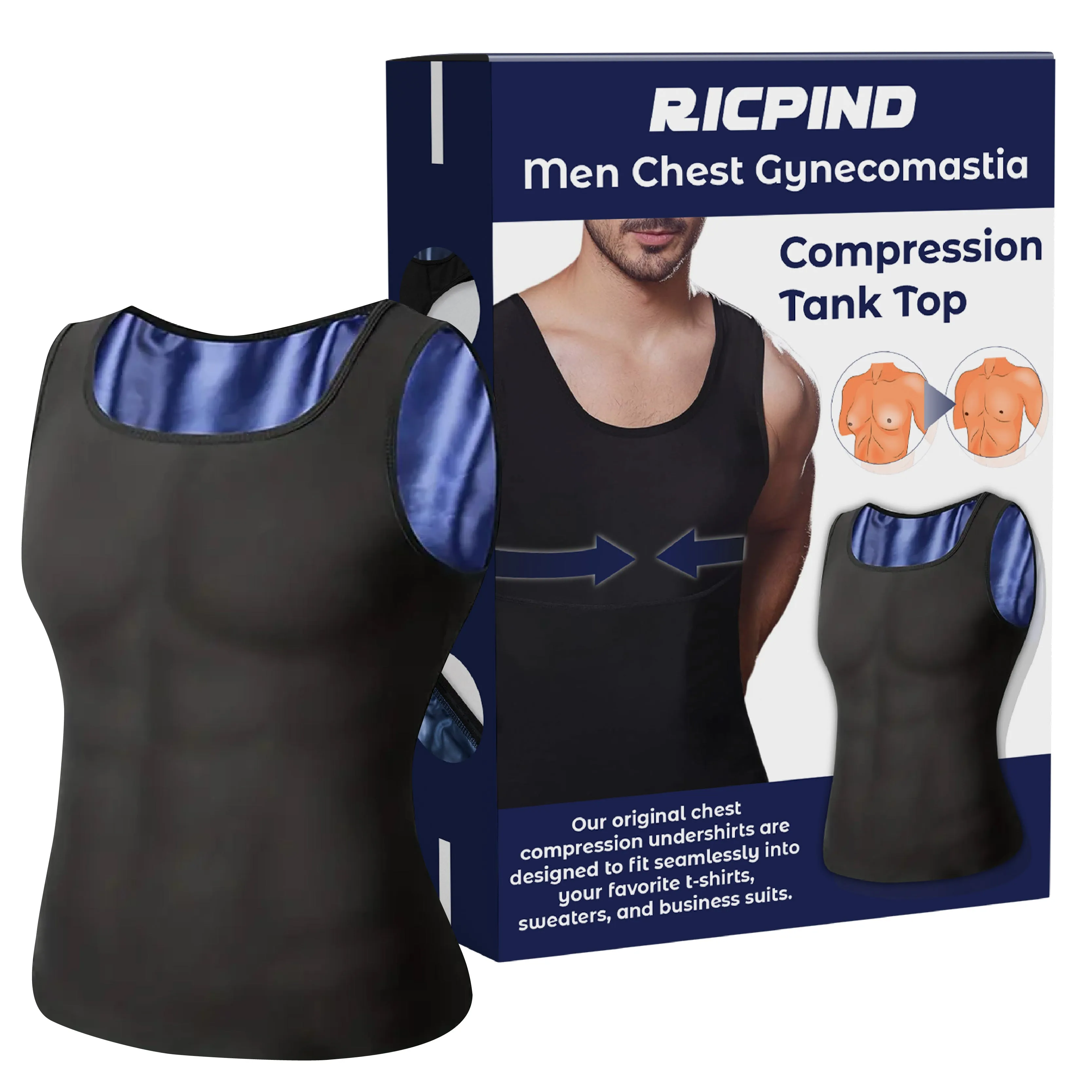 RICPIND MenChest Gynecomastia Compression Tank Top