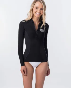 Rip Curl G Bomb Long Sleeve Front Zip Womens Jacket - Black
