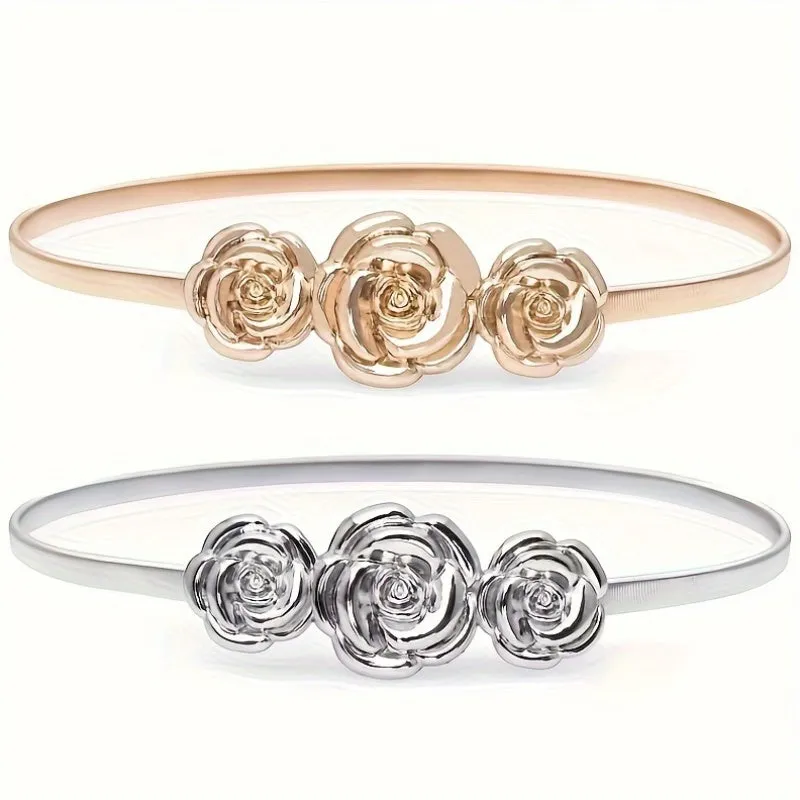 Rose Golden Stretch Belt for Women