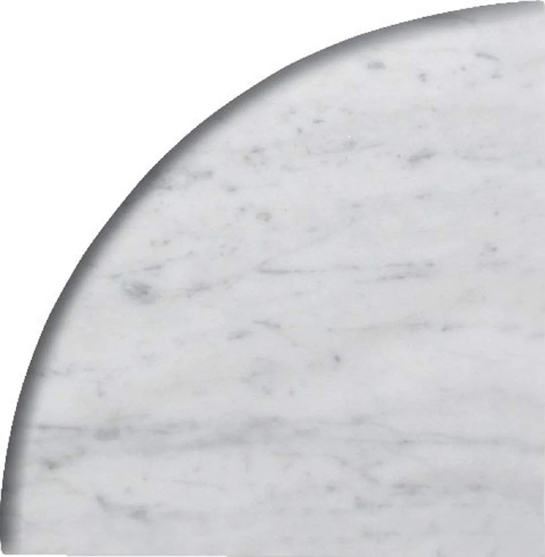 Round Edge Real Stone 9'' X 9'' X 3/4'' Marble Premium Corner Shelf Piece Polished-Carrera White-5 PCS.