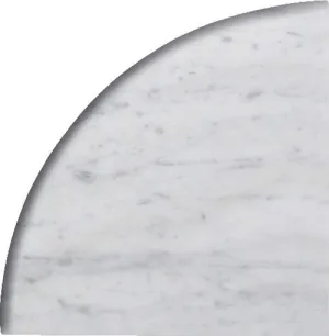 Round Edge Real Stone 9'' X 9'' X 3/4'' Marble Premium Corner Shelf Piece Polished-Carrera White-5 PCS.