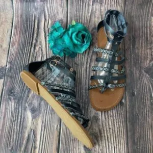 Roxy Black Emilia Gladiator Sandals 10M