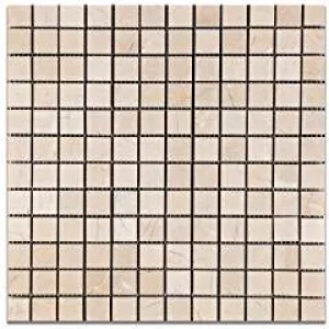 Royal Beige Marble 1 X 1 Polished Mosaic Tile - Lot of 50 Sheets