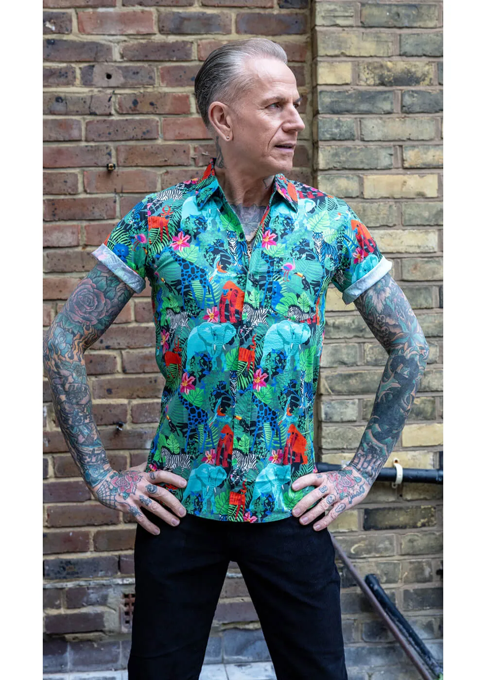 Run & Fly Mens Jungle Shirt Black