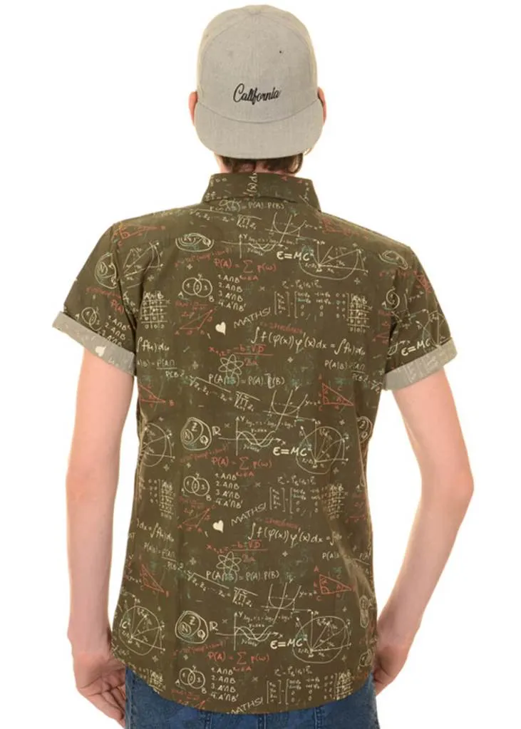 Run and Fly Mens Chalkboard 70's Shirt Grey