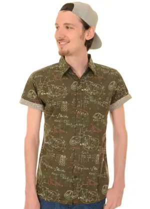 Run and Fly Mens Chalkboard 70's Shirt Grey