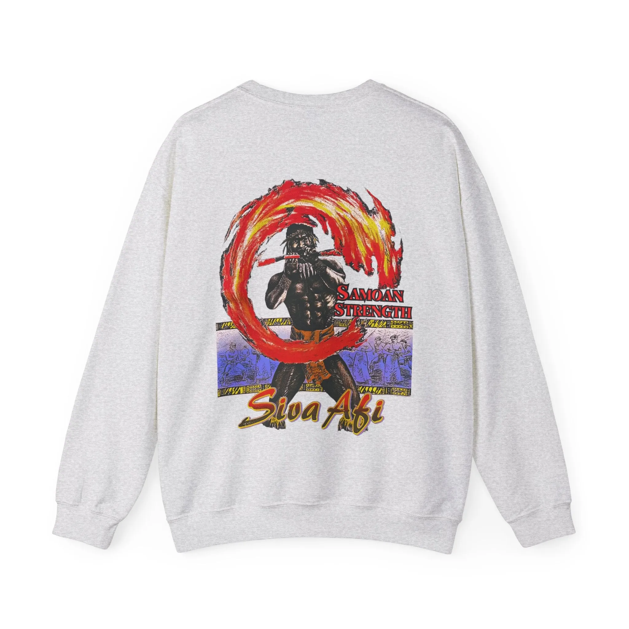 Samoan Strength Siva Afi Vintage Design 90s New Print Unisex Heavy Blend™ Crewneck Sweatshirt