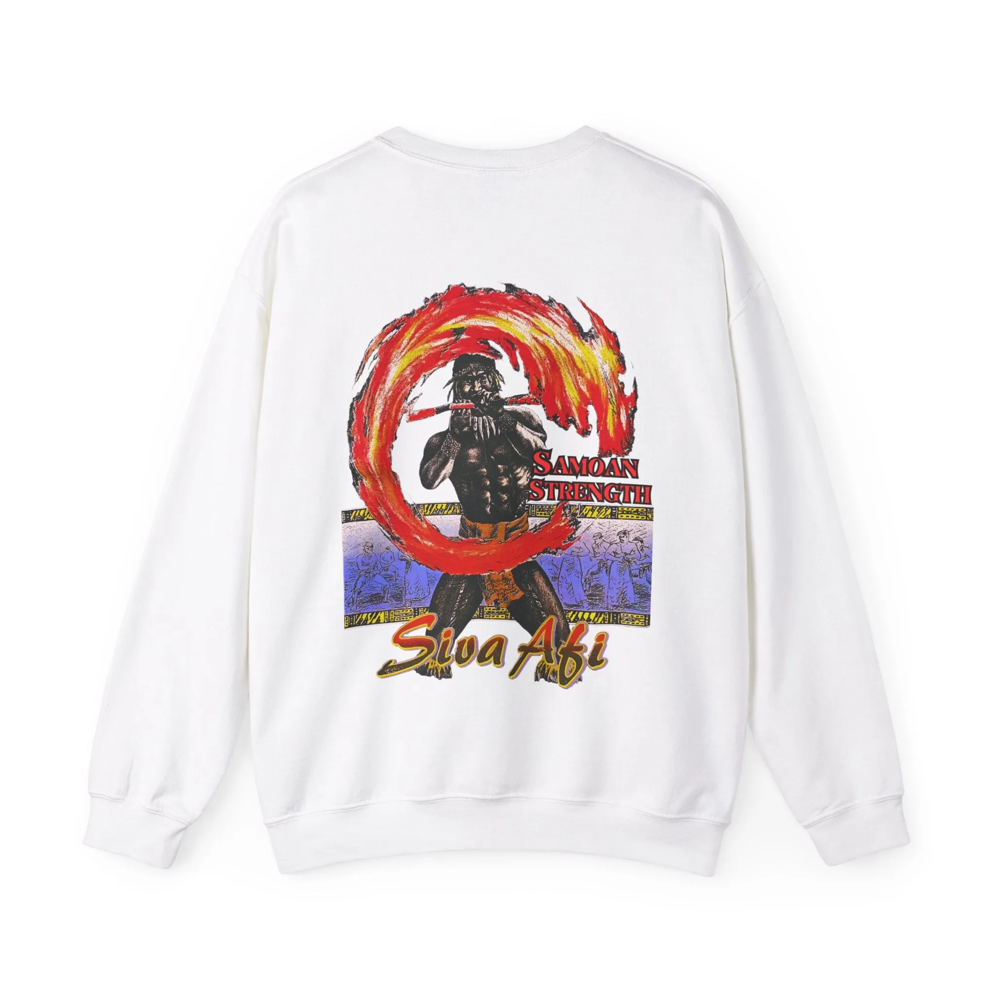 Samoan Strength Siva Afi Vintage Design 90s New Print Unisex Heavy Blend™ Crewneck Sweatshirt