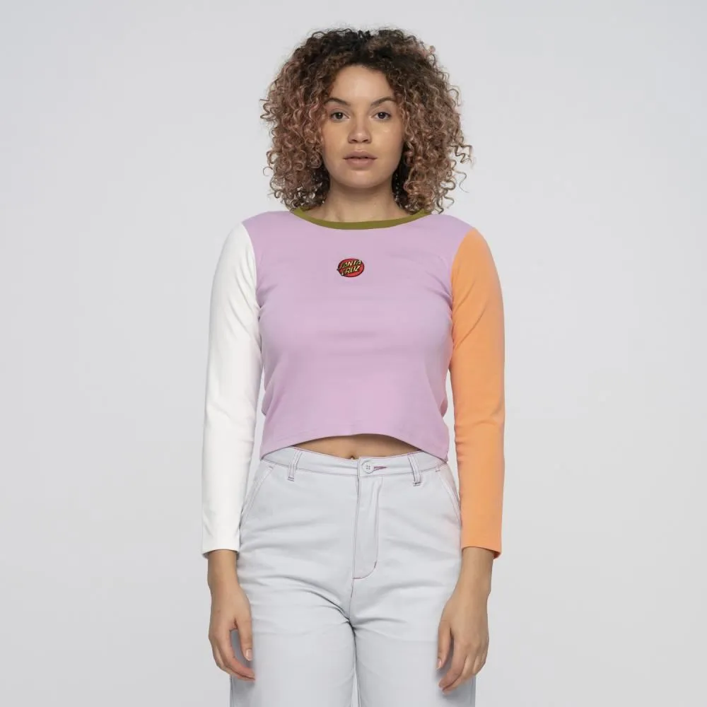 Santa Cruz Womens L/S T-Shirt Classic Dot Front L/S T-Shirt - Orchid / Multi