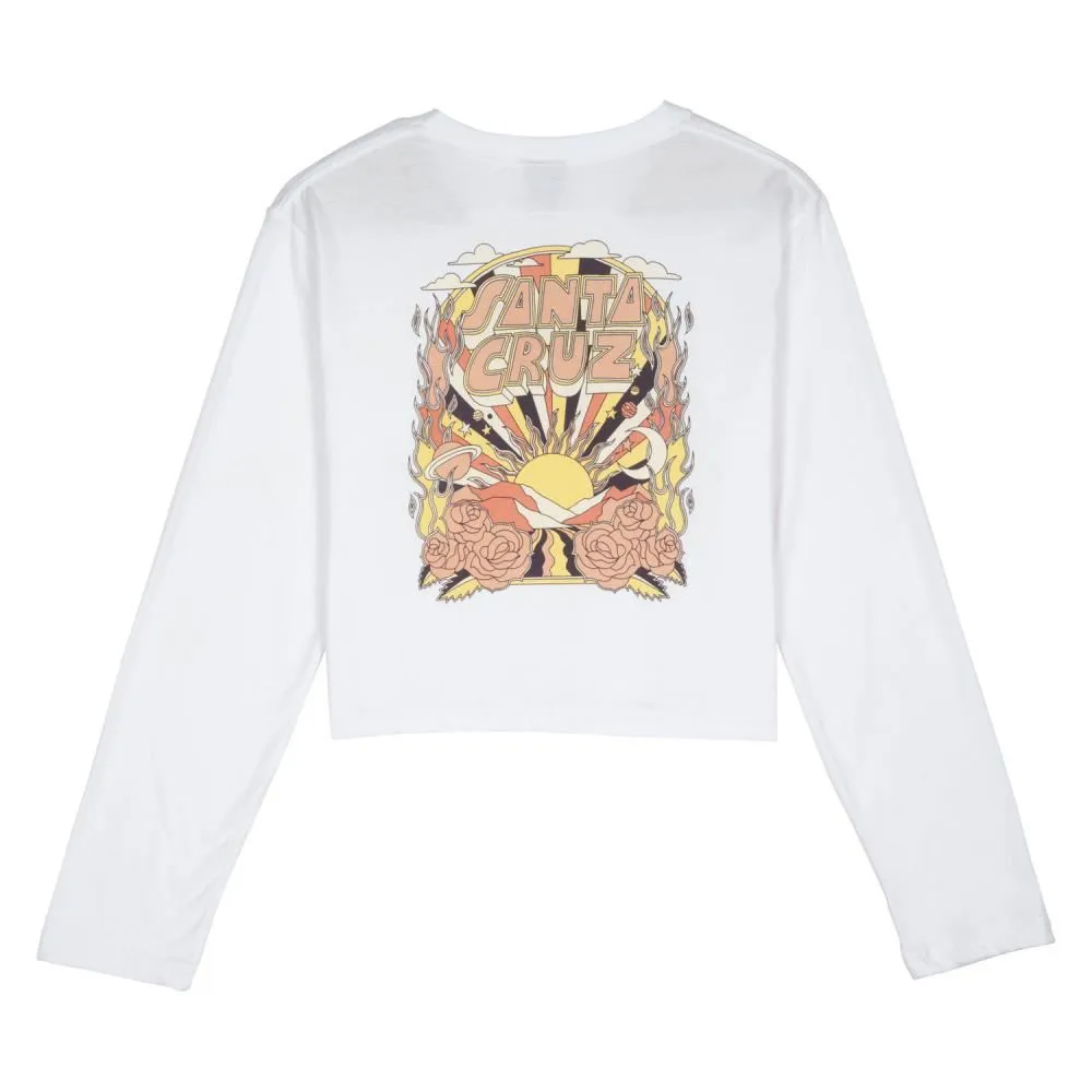 Santa Cruz Womens L/S T-Shirt Foxy Sun - White