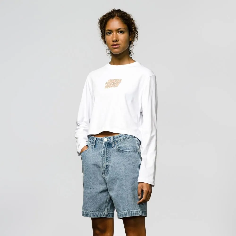 Santa Cruz Womens L/S T-Shirt Foxy Sun - White