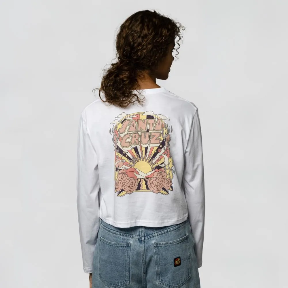 Santa Cruz Womens L/S T-Shirt Foxy Sun - White