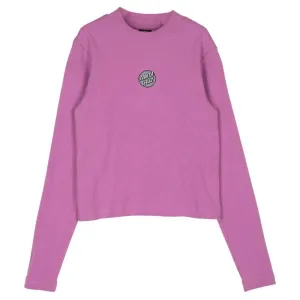 Santa Cruz Womens L/S T-Shirt Other Dot Em Mock Neck L/S Top - Mindful Mauve