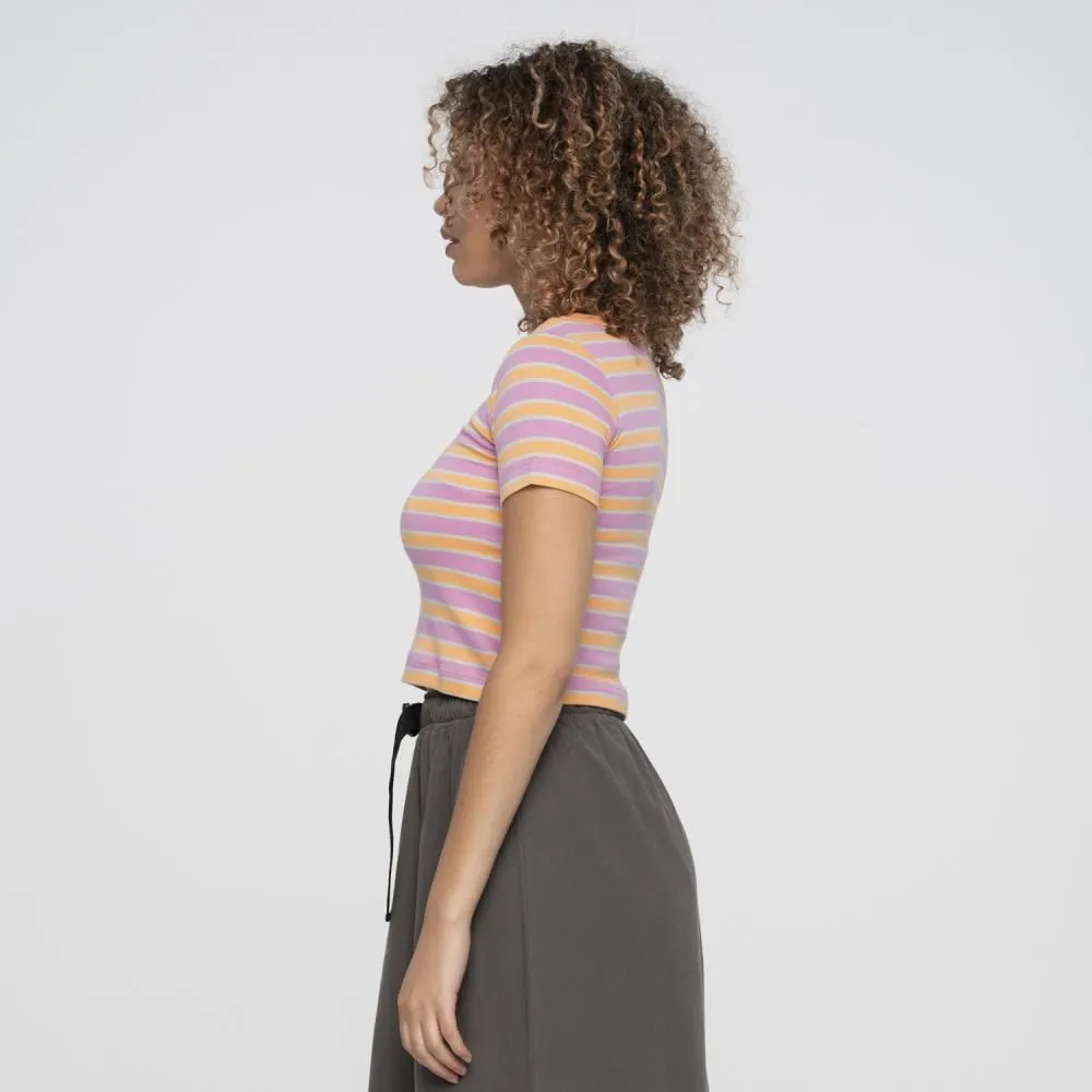 Santa Cruz Womens T-Shirt Peace Strip T-Shirt - Pink / Orange Stripe