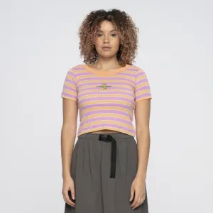 Santa Cruz Womens T-Shirt Peace Strip T-Shirt - Pink / Orange Stripe