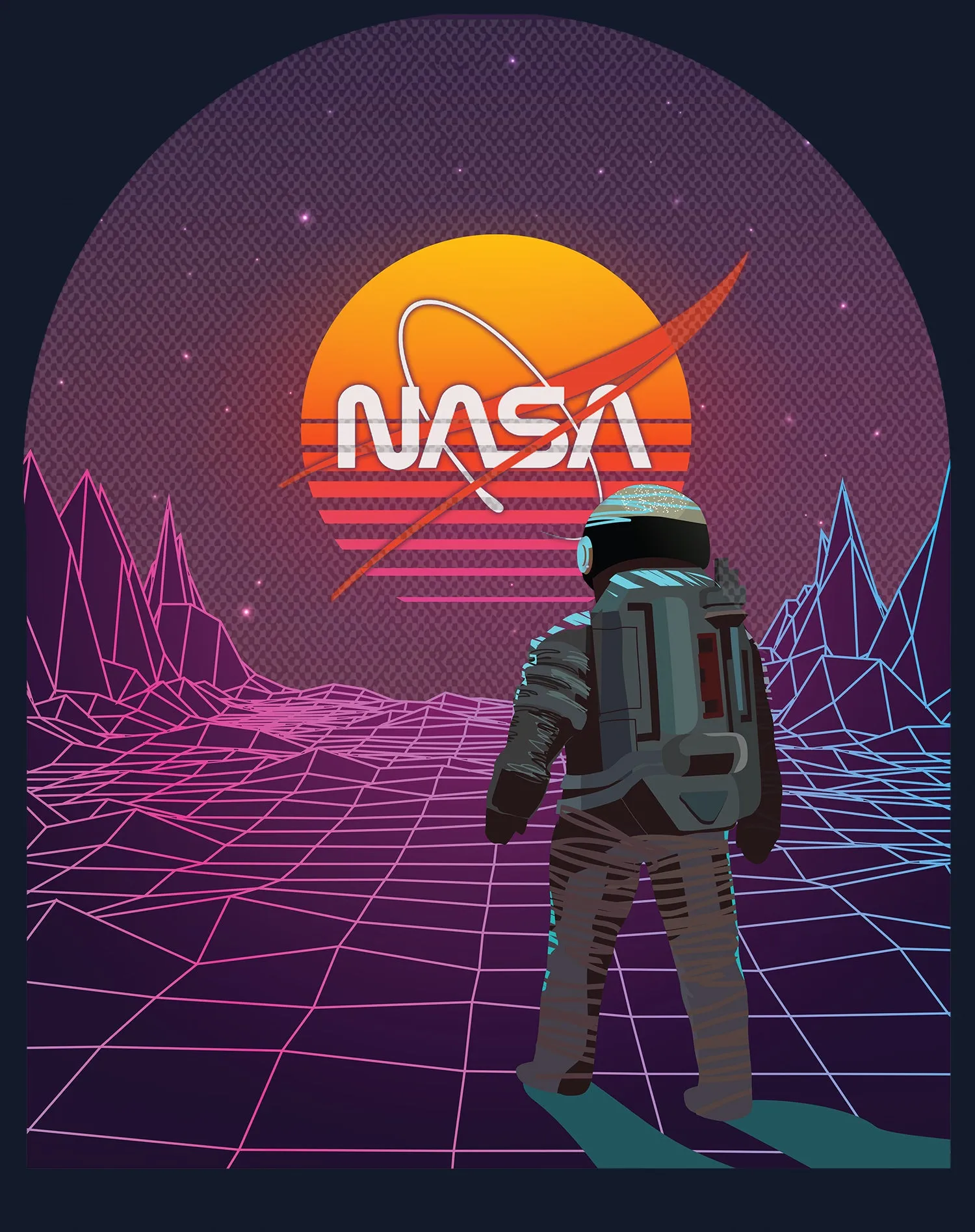 Science Space NASA Astronaut Synthwave Retro 80s Nerd Geek Official Men's T-shirt