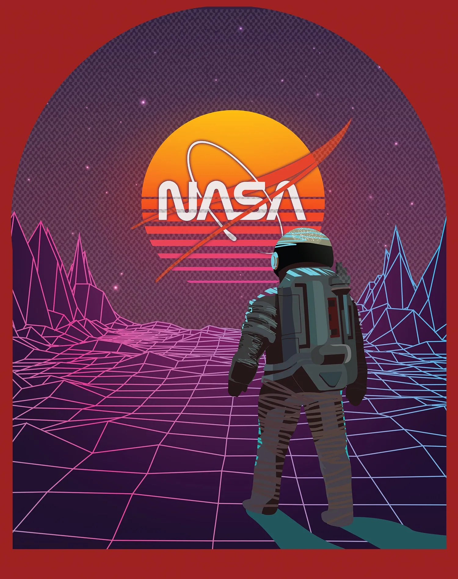 Science Space NASA Astronaut Synthwave Retro 80s Nerd Geek Official Men's T-shirt