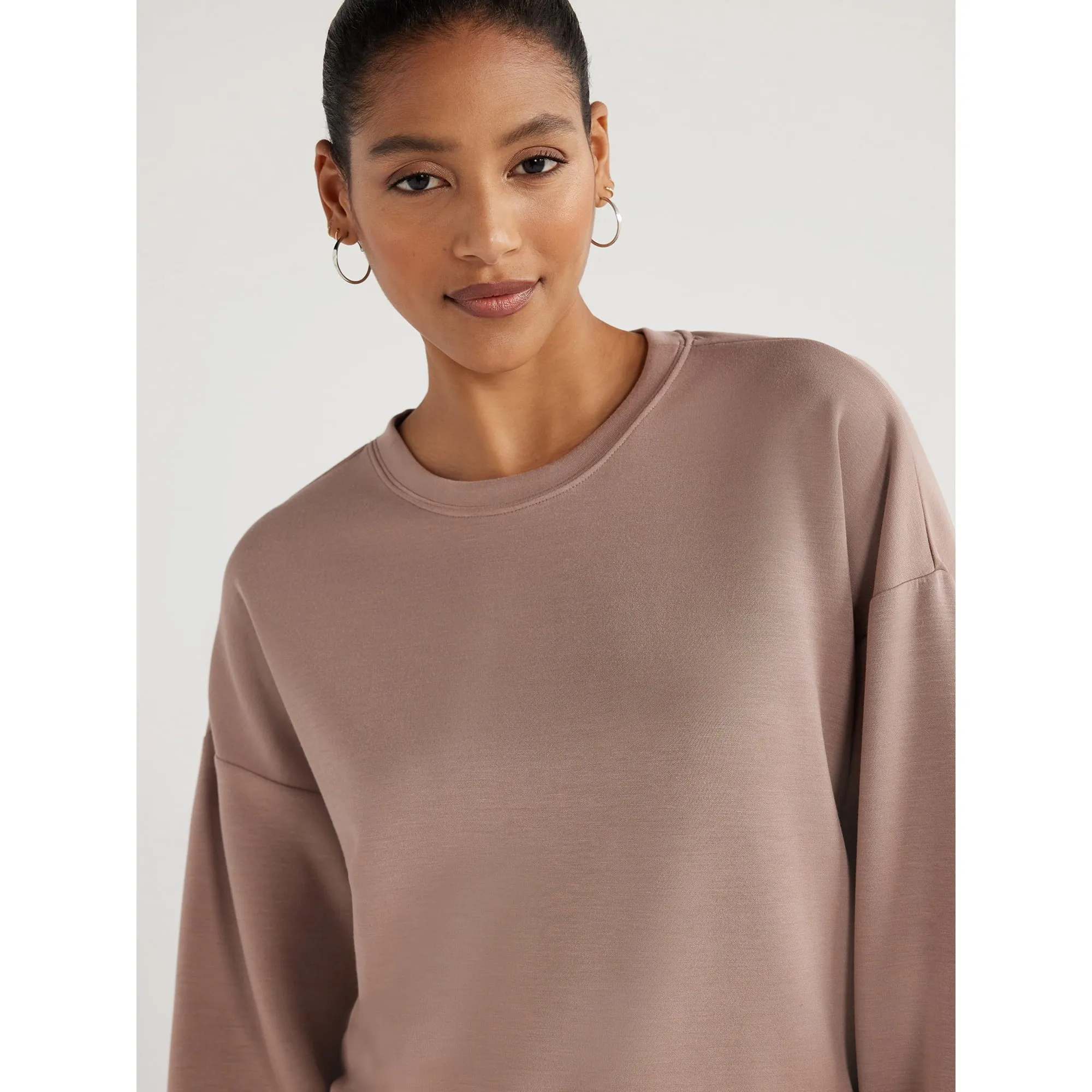 Scoop Women's Ultimate ScubaKnit Cropped Sweatshirt with Drop Sleeves