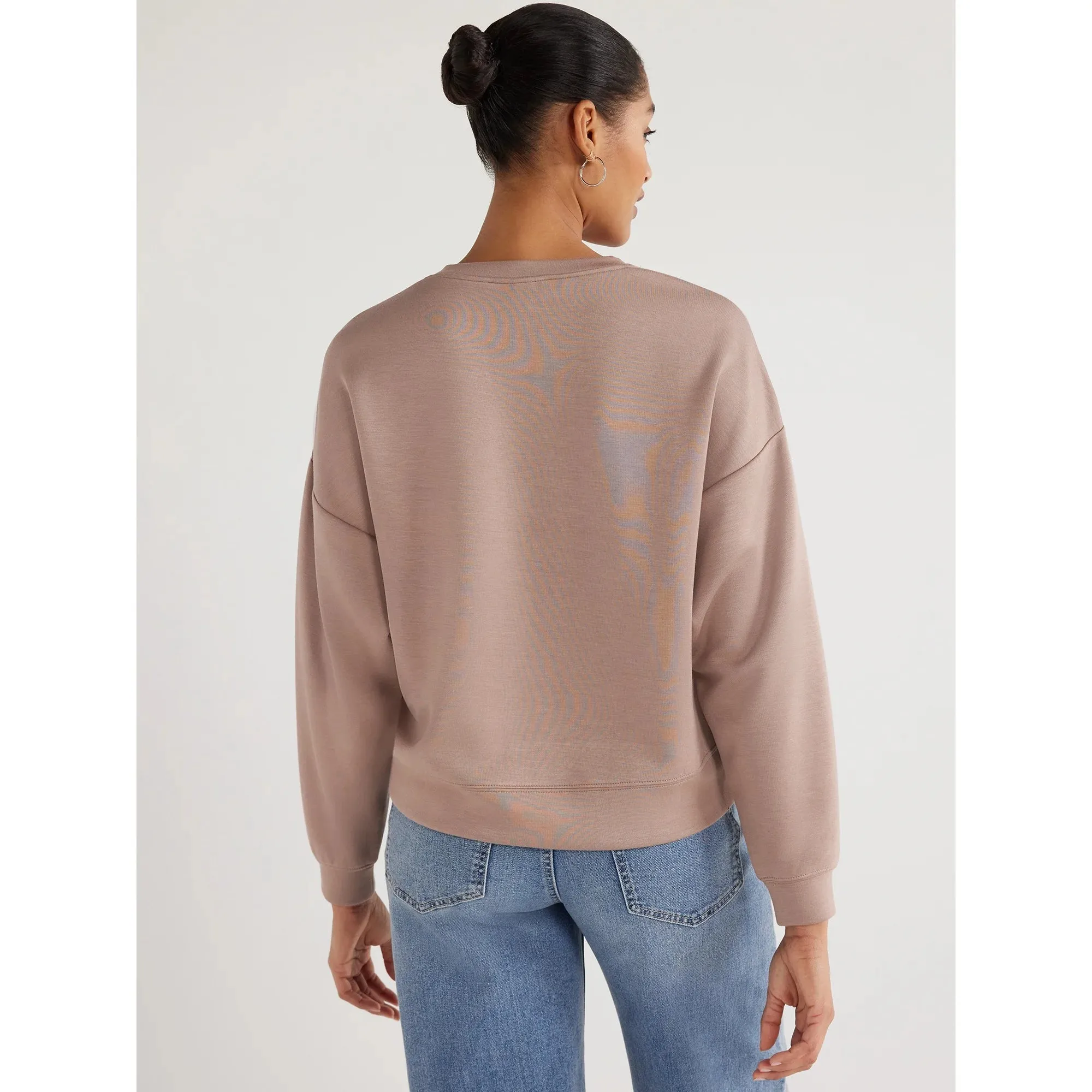 Scoop Women's Ultimate ScubaKnit Cropped Sweatshirt with Drop Sleeves