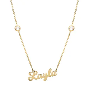 Script name with CZ bezels - Bold