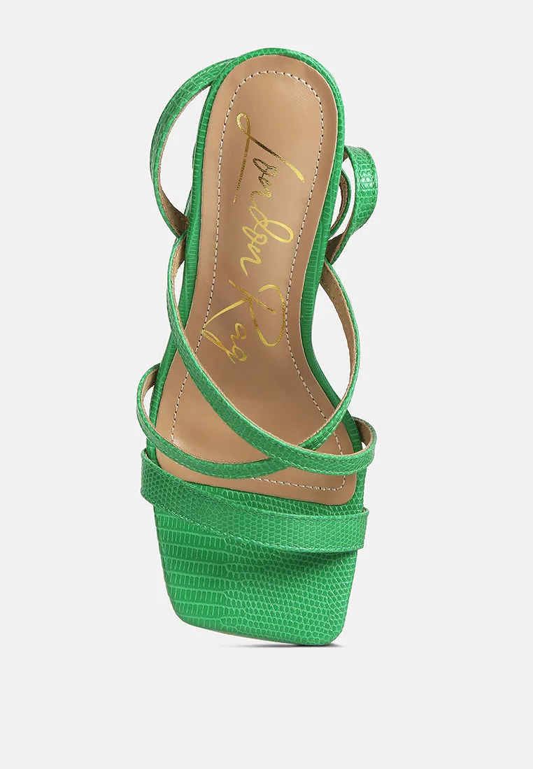 Serling Croc Spool Heel Sandals By Ruw
