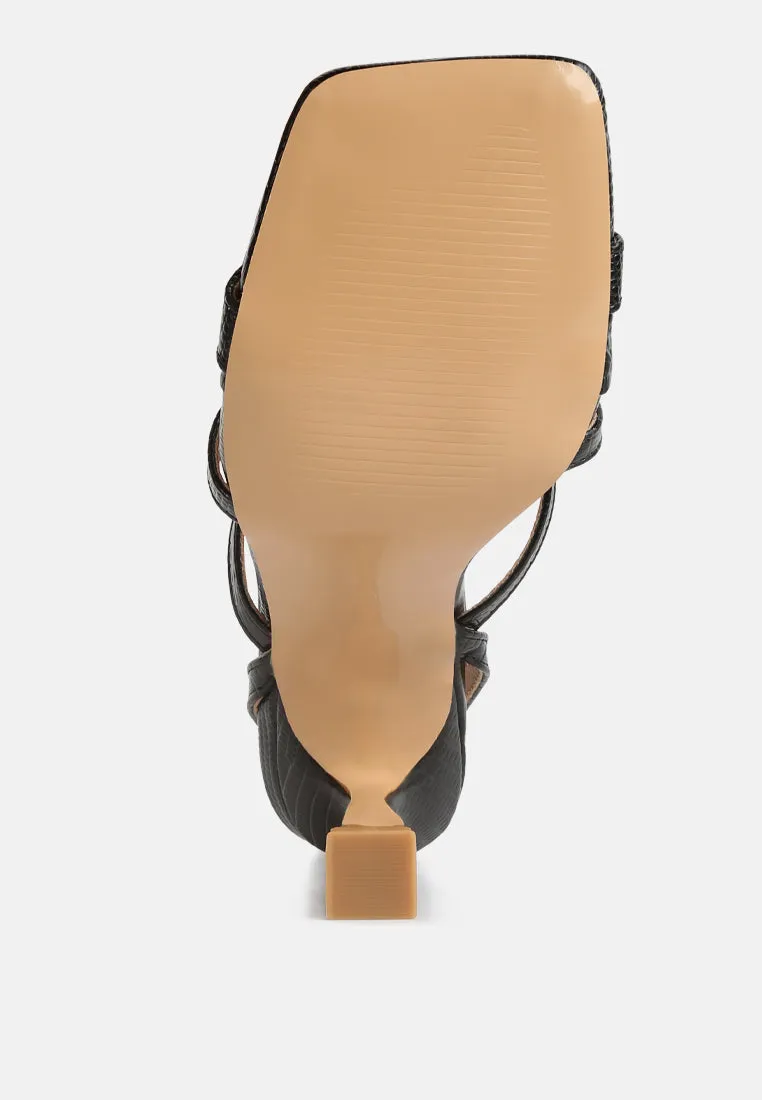 Serling Croc Spool Heel Sandals By Ruw